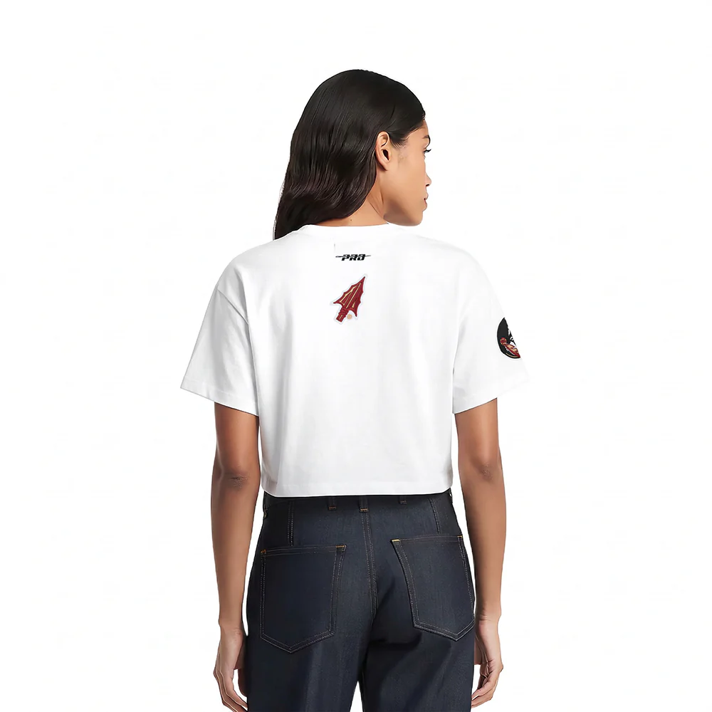 FLORIDA STATE UNIVERSITY CLASSIC WOMEN'S SINGLE JERSEY BOXY TEE (WHITE) - Image 2