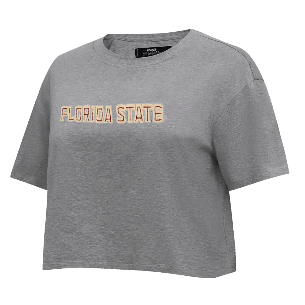 Florida State University NEUTRAL WOMEN'S SJ BOXY TEE (DARK HEATHER GRAY) - Image 2