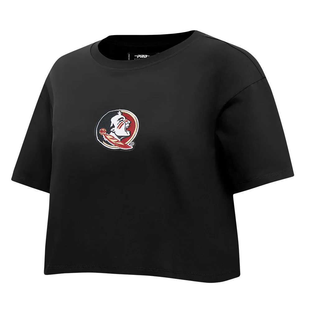 COLLEGE FLORIDA STATE UNIVERSITY WINGSPAN WOMEN'S SJ BOXY TEE (BLACK) - Image 4