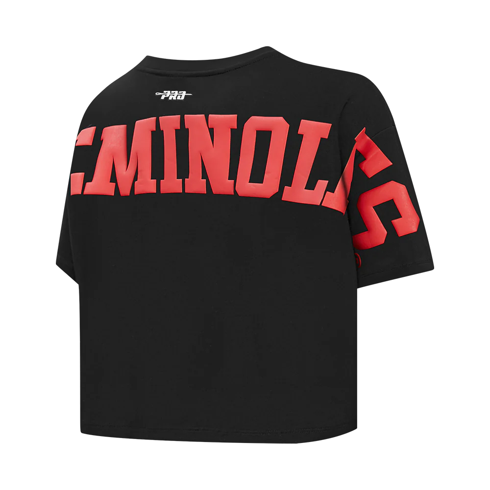 COLLEGE FLORIDA STATE UNIVERSITY WINGSPAN WOMEN'S SJ BOXY TEE (BLACK) - Image 6