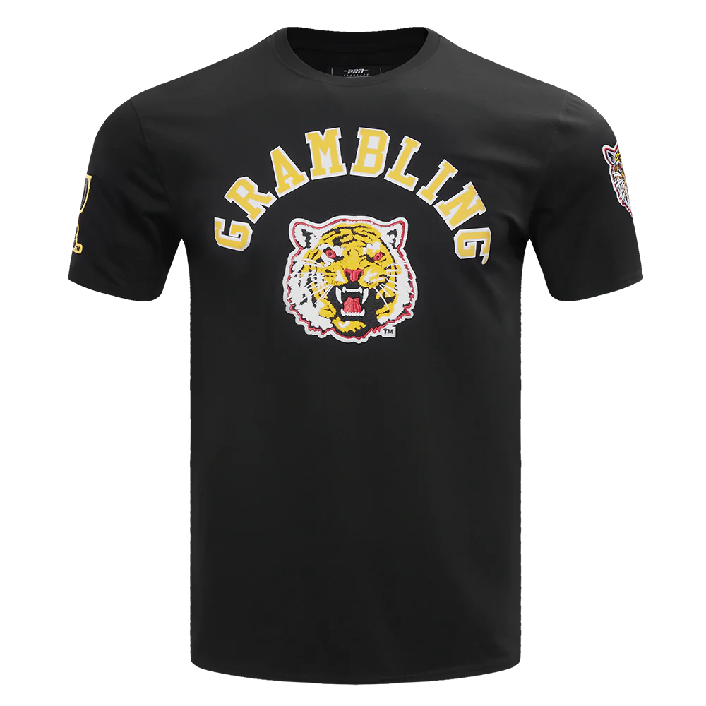 GRAMBLING STATE UNIVERSITY CLASSIC MEN'S STACKED LOGO TEE (BLACK) - Image 3