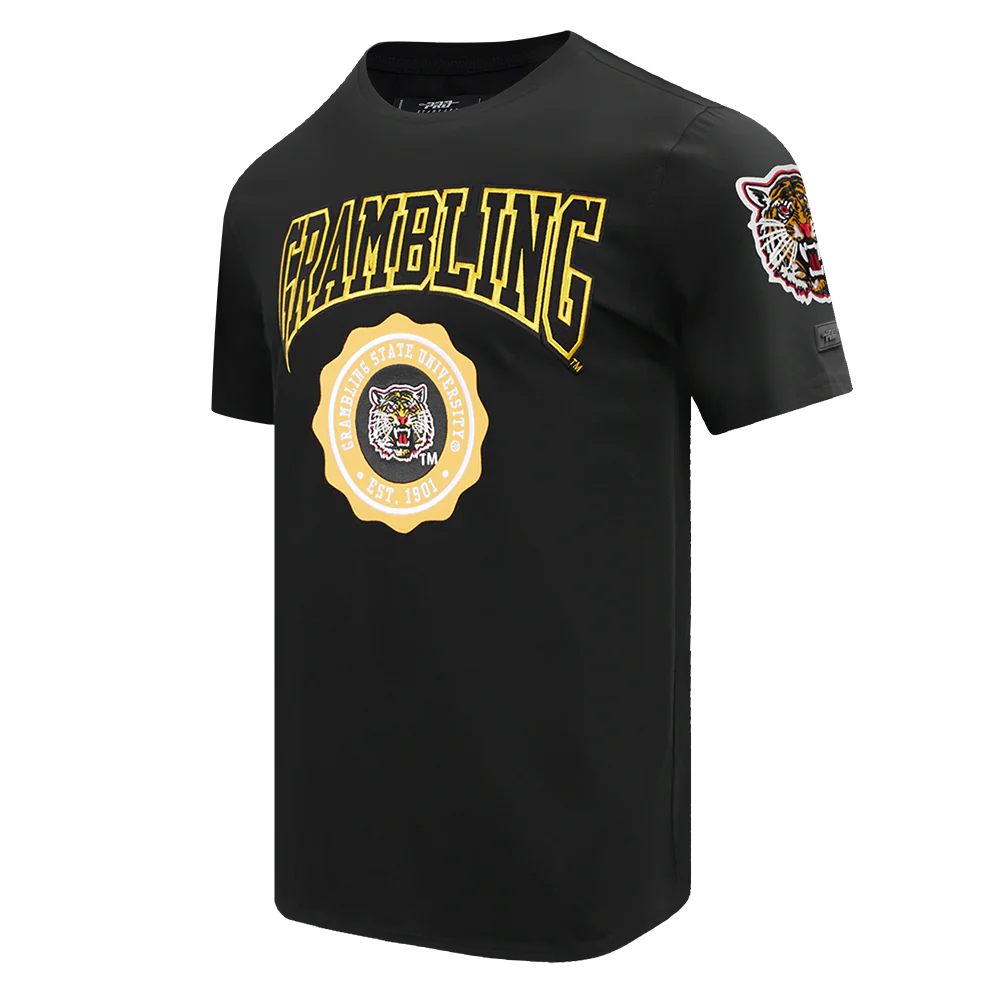 COLLEGE GRAMBLING STATE UNIVERSITY CREST EMBLEM MEN'S SJ TEE (BLACK) - Image 2