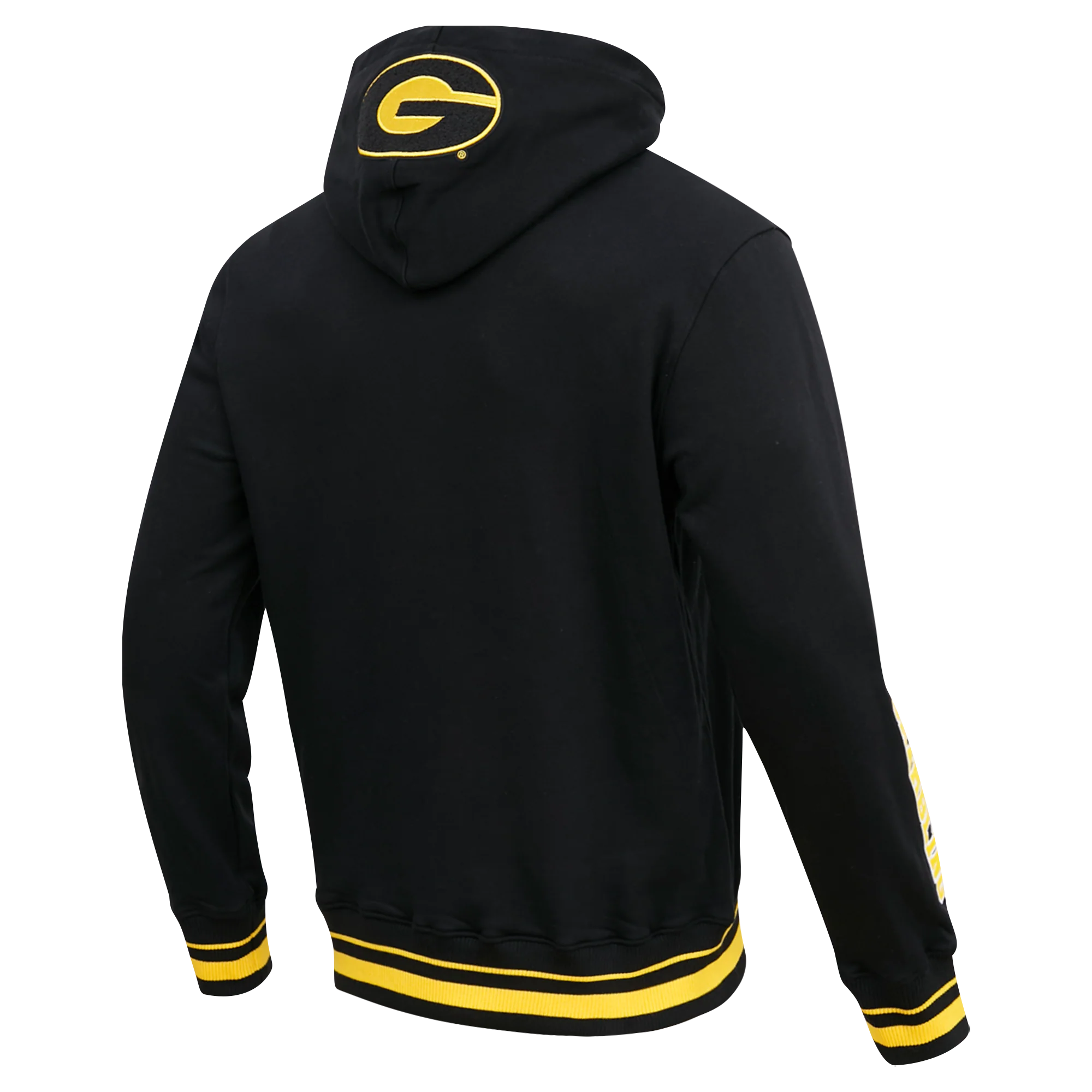 GRAMBLING STATE UNIVERSITY CLASSIC MEN'S STACKED LOGO PO HOODIE (BLACK/YELLOW) - Image 11