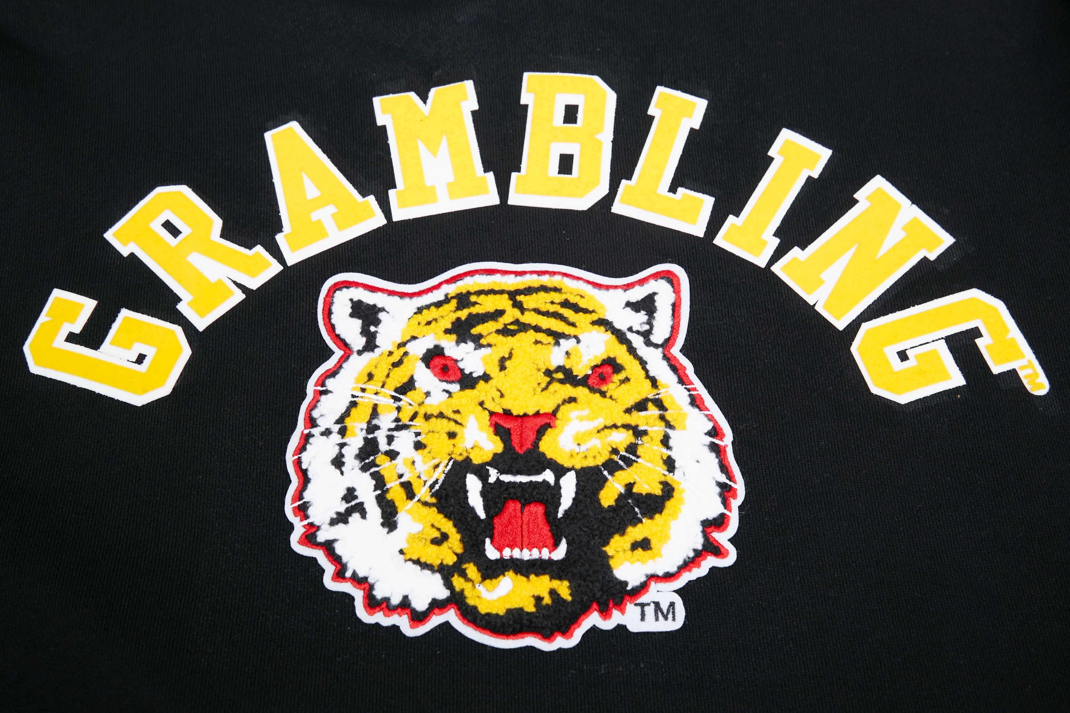 GRAMBLING STATE UNIVERSITY CLASSIC MEN'S STACKED LOGO PO HOODIE (BLACK/YELLOW) - Image 13