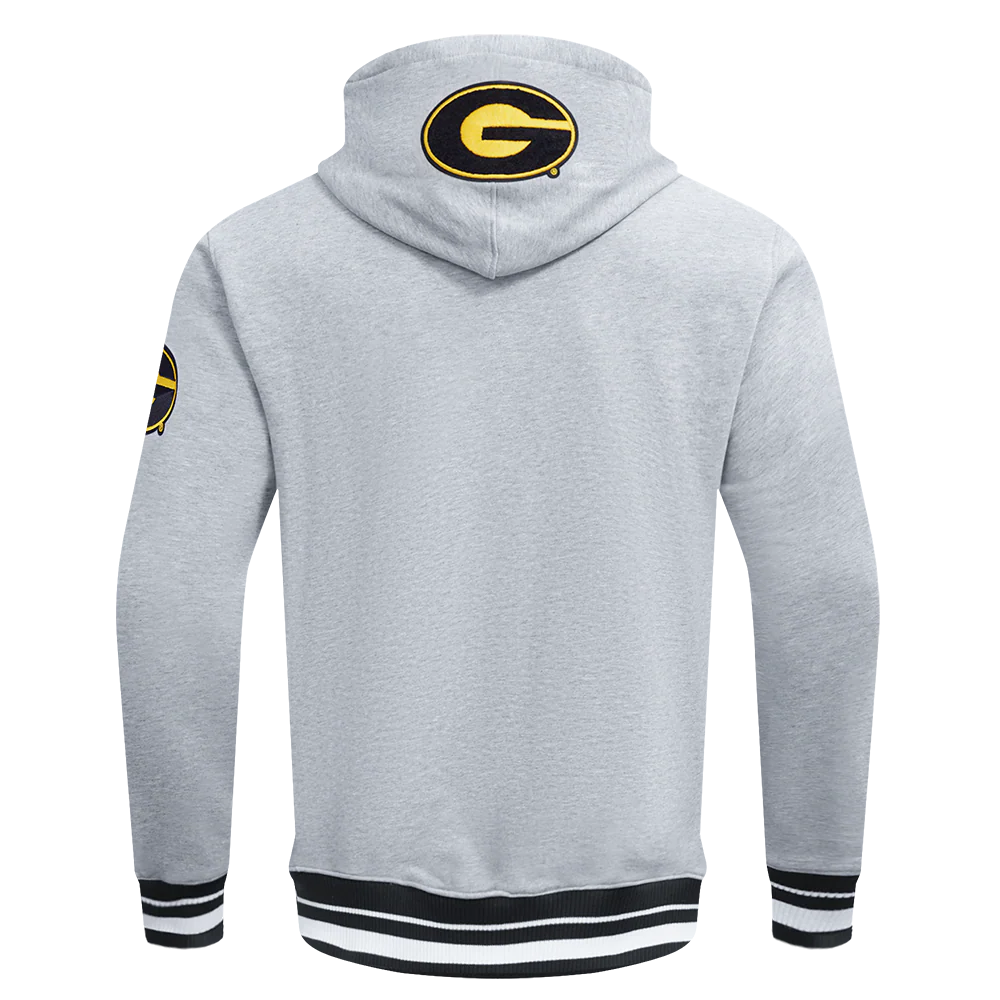 GRAMBLING STATE UNIVERSITY CLASSIC MEN'S STACKED LOGO PULLOVER HOODI (HEATHER GRAY/BLACK) - Image 3