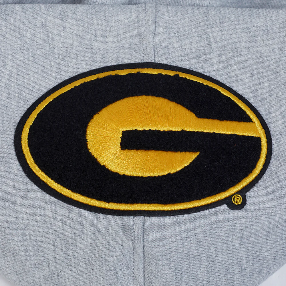 GRAMBLING STATE UNIVERSITY CLASSIC MEN'S STACKED LOGO PULLOVER HOODI (HEATHER GRAY/BLACK) - Image 6