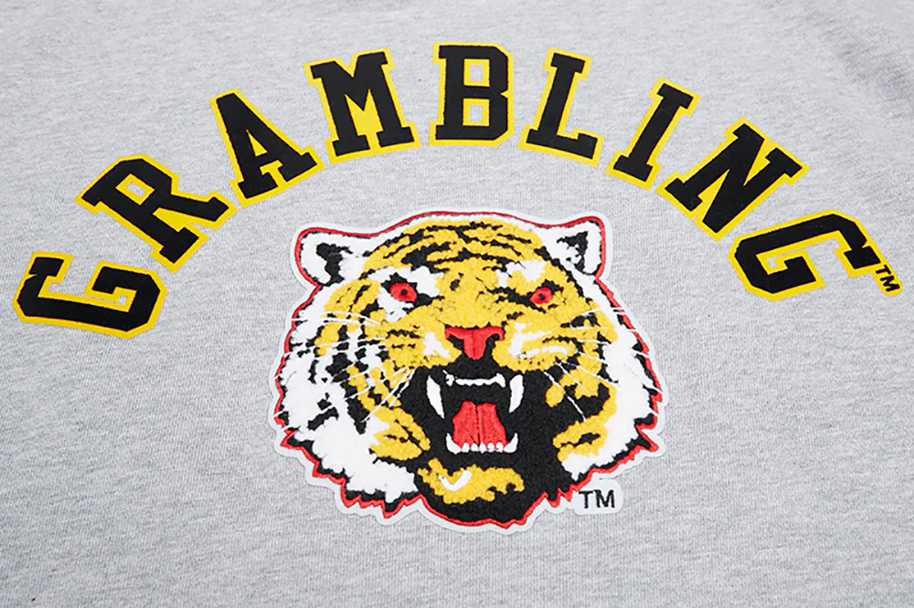 GRAMBLING STATE UNIVERSITY CLASSIC MEN'S STACKED LOGO CREWNECK (HEATHER GRAY/BLACK) - Image 5