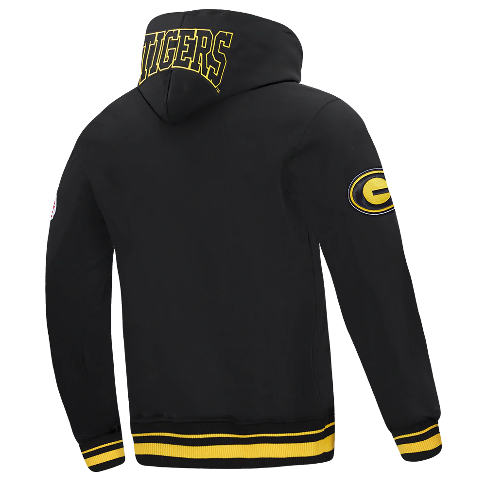 COLLEGE GRAMBLING STATE UNIVERSITY CREST EMBLEM MEN'S RIB FLC PO HOODIE (BLACK/YELLOW) - Image 4