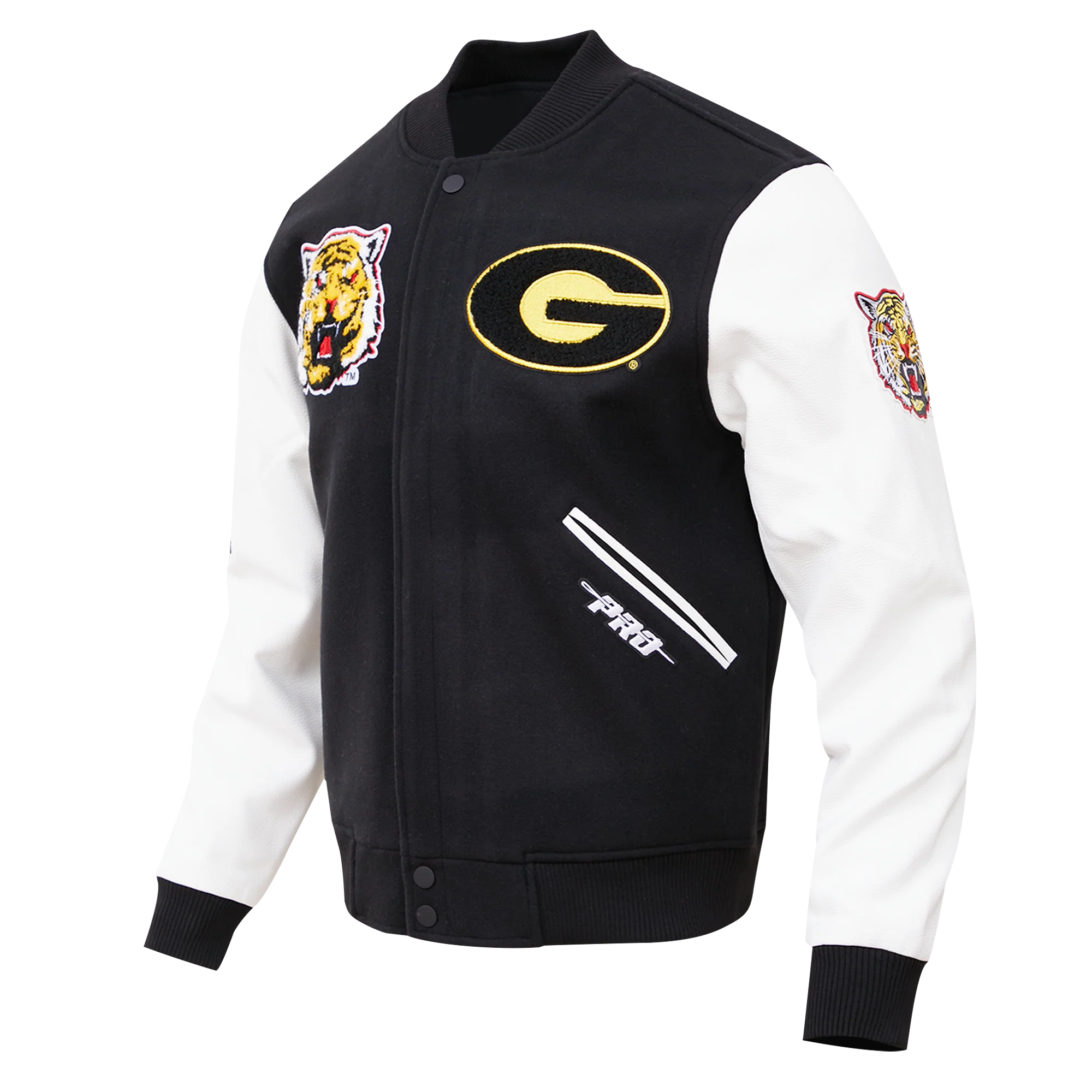 GRAMBLING STATE UNIVERSITY CLASSIC WOOL VARSITY JACKET (BLACK/WHITE) - Image 11