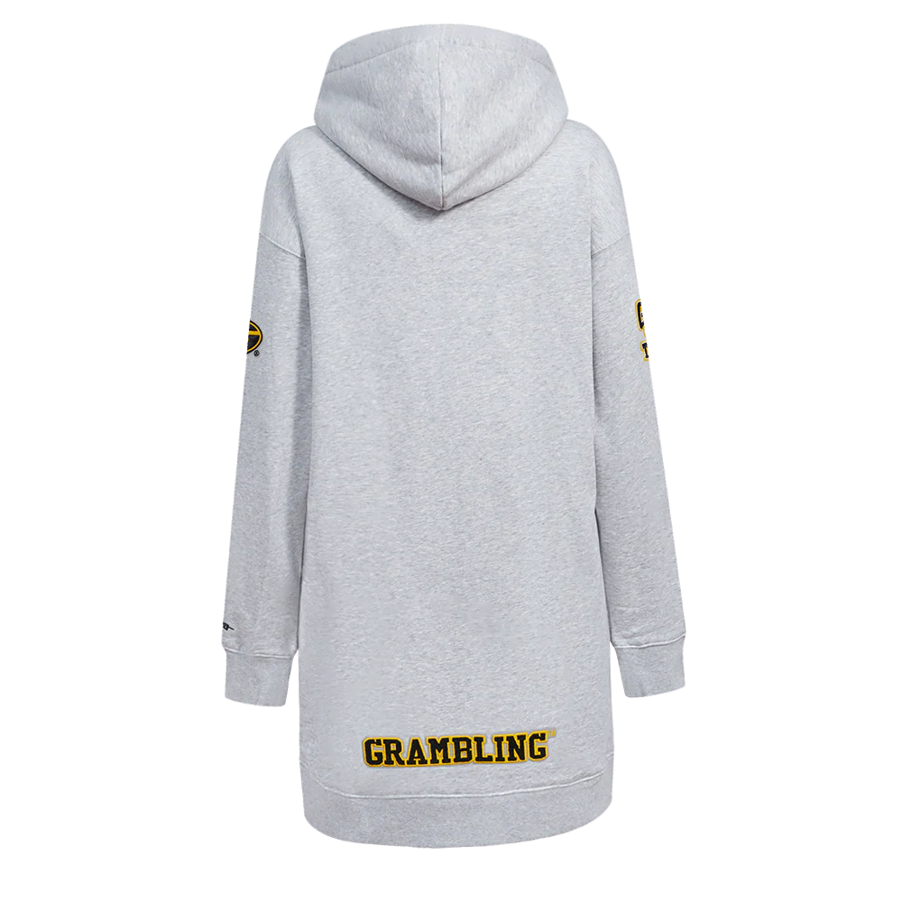 GRAMBLING STATE UNIVERSITY CLASSIC FLEECE HOODIE DRESS (HEATHER GREY) - Image 3