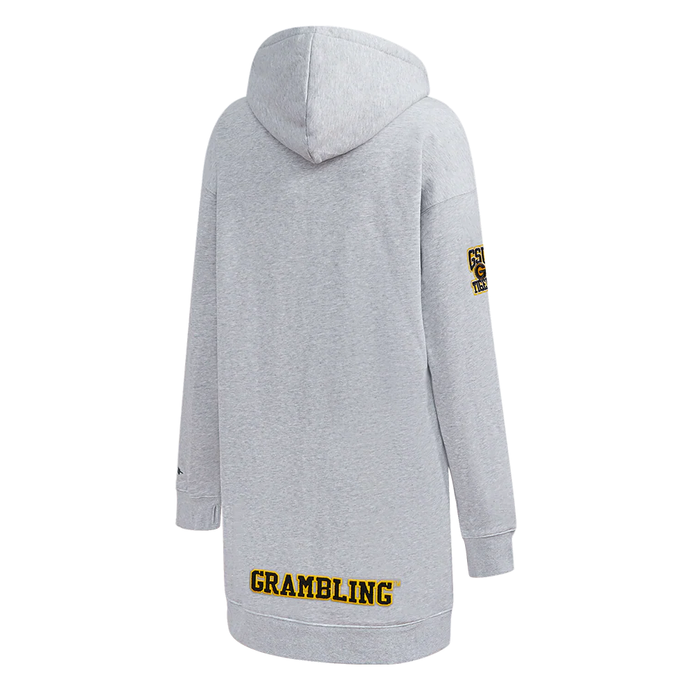 GRAMBLING STATE UNIVERSITY CLASSIC FLEECE HOODIE DRESS (HEATHER GREY) - Image 4