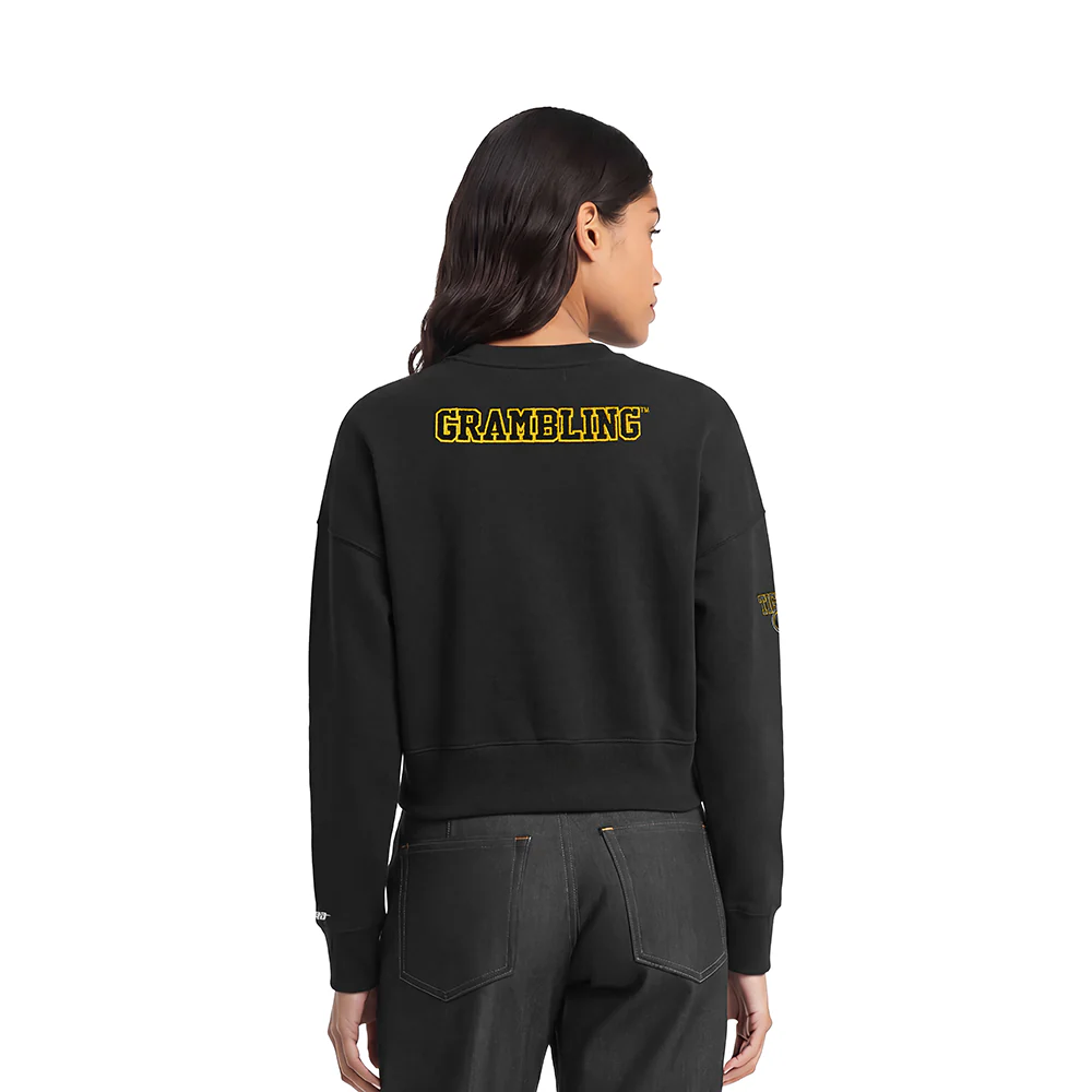 GRAMBLING STATE UNIVERSITY CLASSIC FLEECE CREWNECK (BLACK) - Image 2