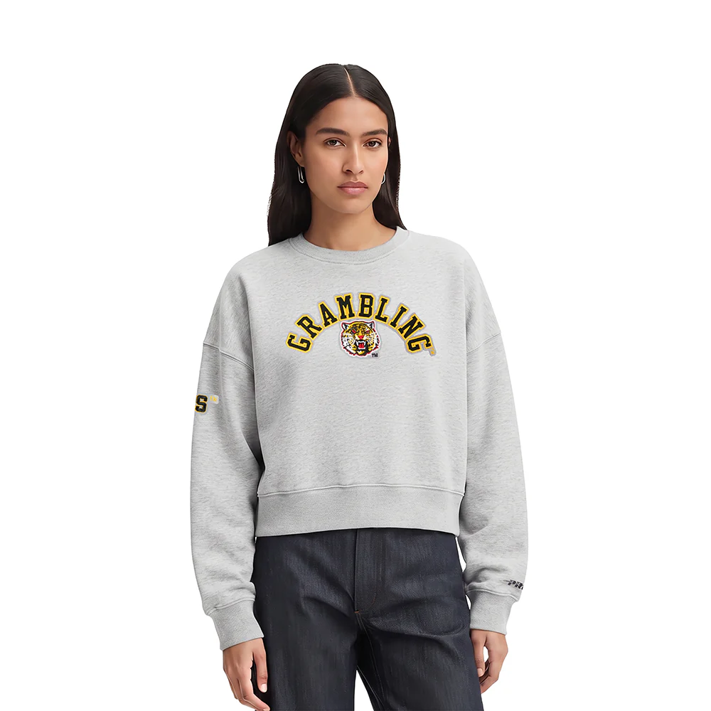 GRAMBLING STATE UNIVERSITY CLASSIC FLEECE CREWNECK (HEATHER GREY)