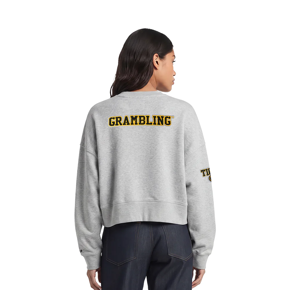 GRAMBLING STATE UNIVERSITY CLASSIC FLEECE CREWNECK (HEATHER GREY) - Image 2