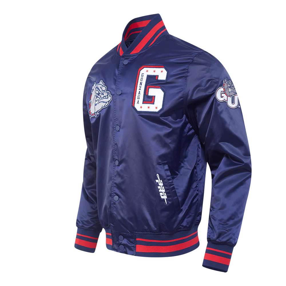 GONZAGA UNIVERSITY CLASSIC RIB SATIN JACKET (MIDNIGHT NAVY/RED/MIDNIGHT NAVY) - Image 2