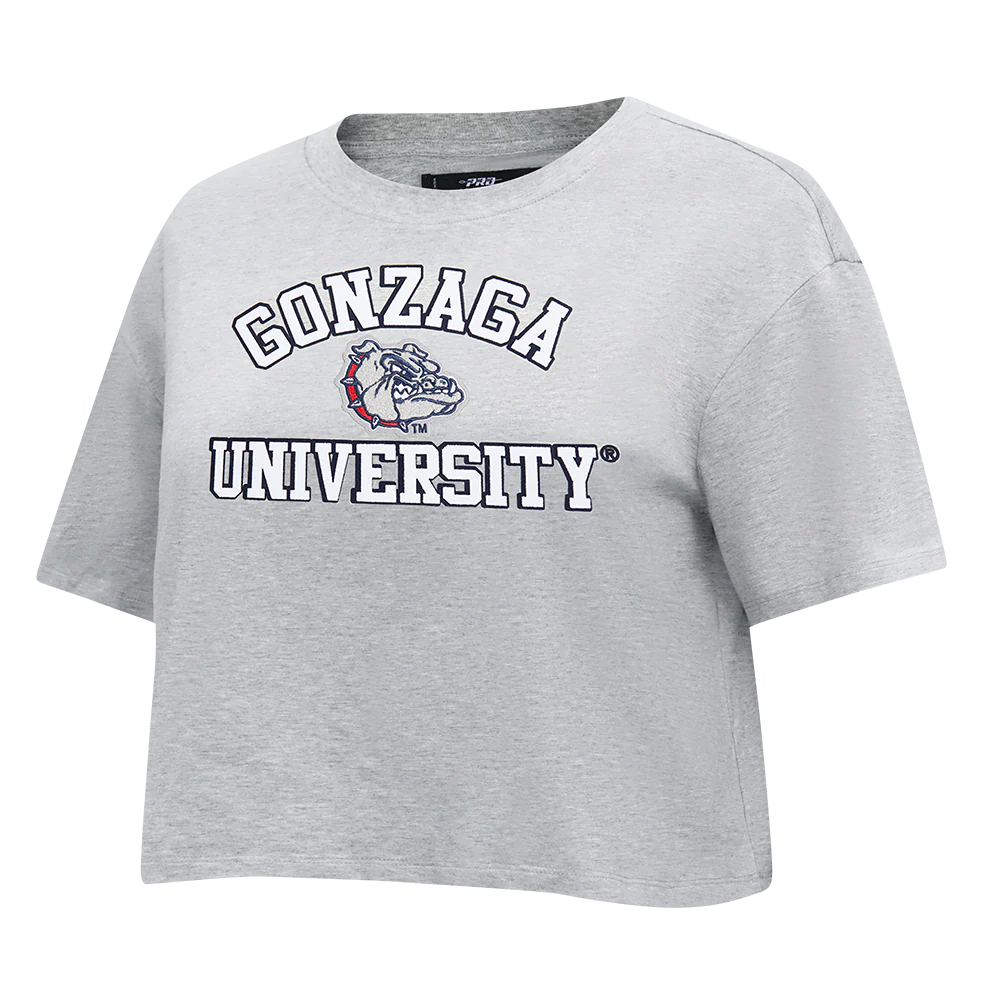 GONZAGA UNIVERSITY CLASSIC SINGLE JERSEY BOXY TEE (HEATHER GREY) - Image 2