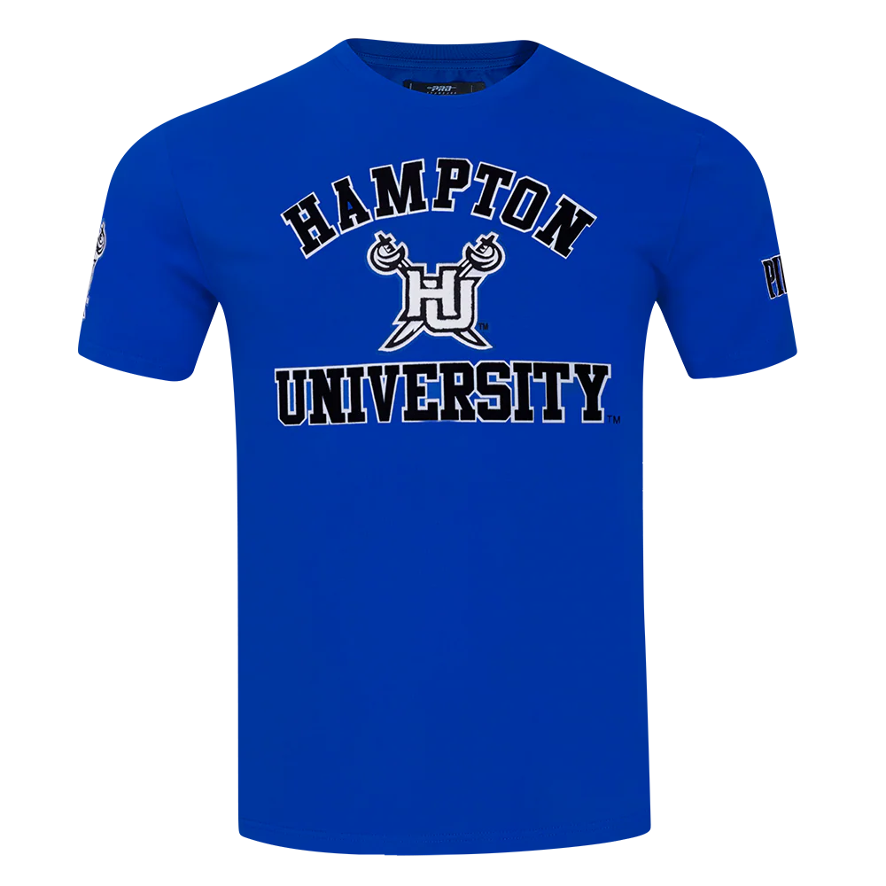 HAMPTON UNIVERSITY CLASSIC MEN'S STACKED LOGO SINGLE JERSEY TEE (ROYAL BLUE) - Image 3