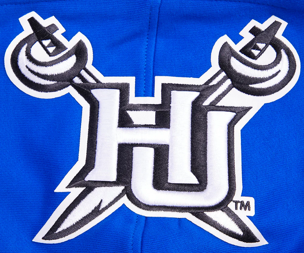 COLLEGE HAMPTON UNIVERSITY VINTAGE VARSITY MEN'S RIB FLC PO HOODIE (ROYAL BLUE) - Image 5