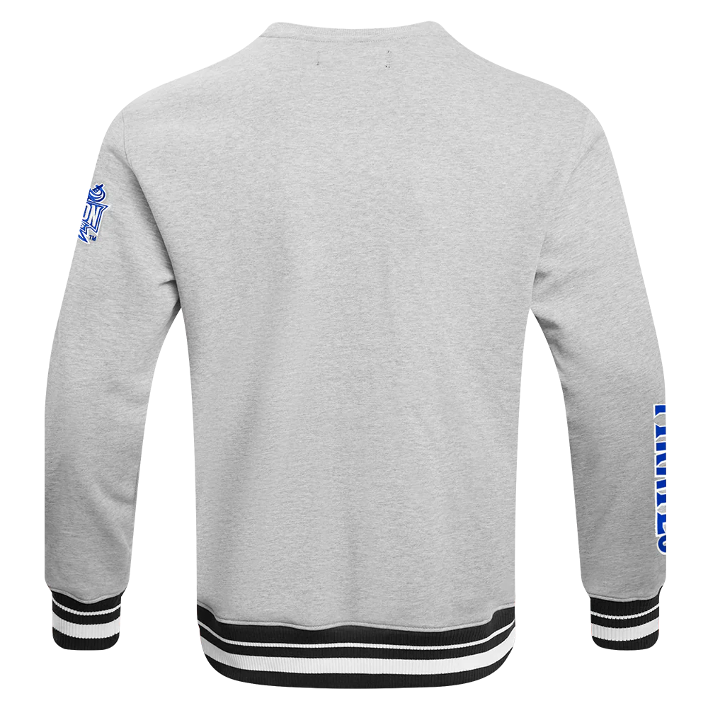 HAMPTON UNIVERSITY CLASSIC MEN'S STACKED LOGO FLEECE CREWNECK (HEATHER GRAY/BLACK) - Image 3