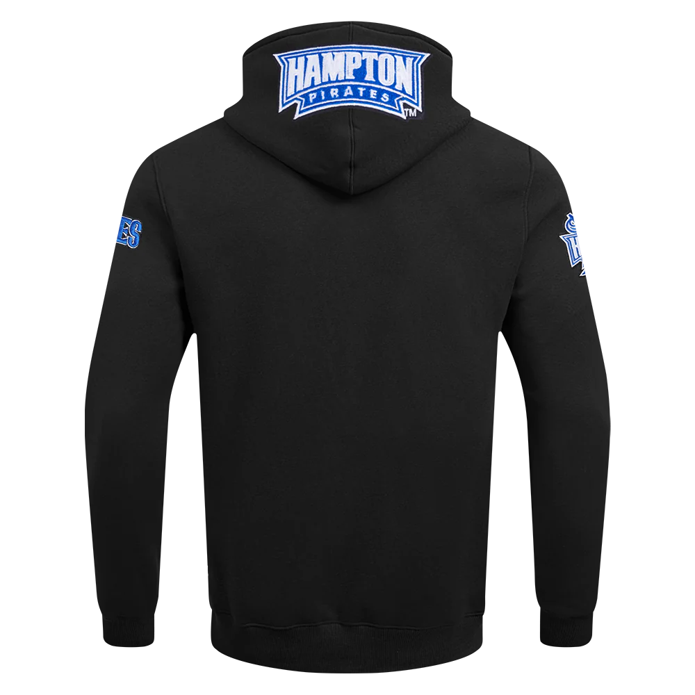 HAMPTON UNIVERSITY CLASSIC MEN'S DOUBLE KNIT PULLOVER HOODIE (BLACK) - Image 5