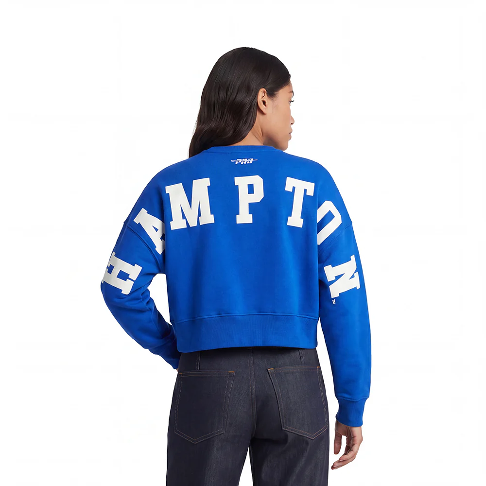 COLLEGE HAMPTON UNIVERSITY WINGSPAN WOMEN'S FLC CREWNECK (ROYAL BLUE)