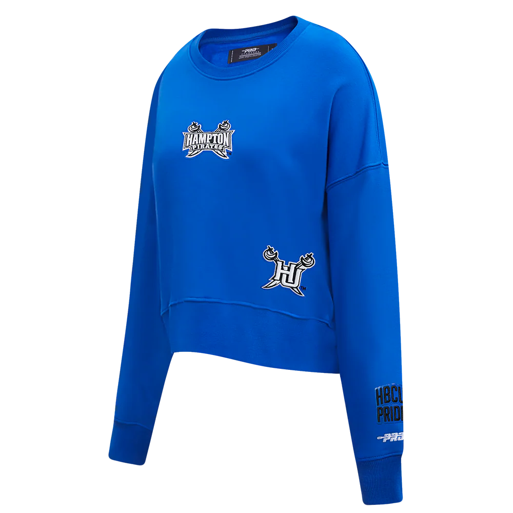 COLLEGE HAMPTON UNIVERSITY WINGSPAN WOMEN'S FLC CREWNECK (ROYAL BLUE) - Image 4