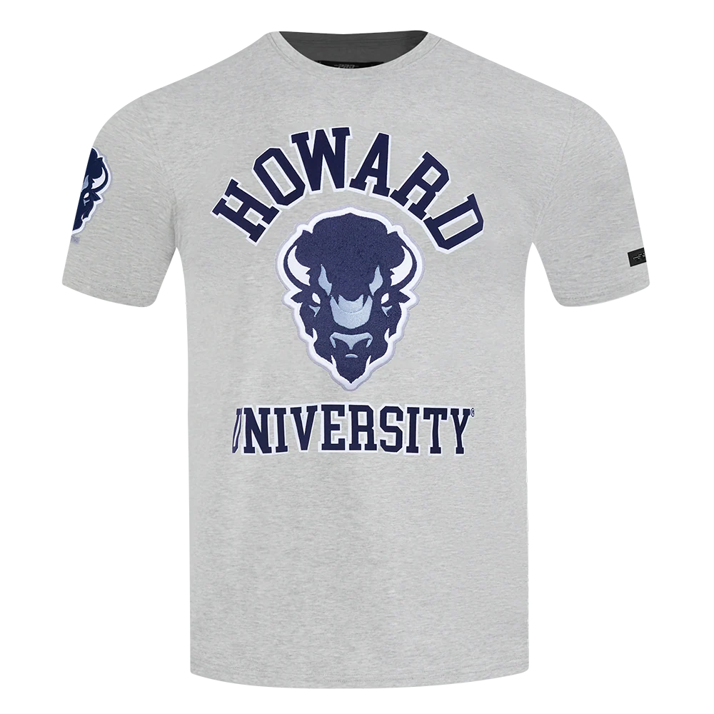 HOWARD UNIVERSITY CLASSIC MEN'S STACKED LOGO TEE (HEATHER GREY)