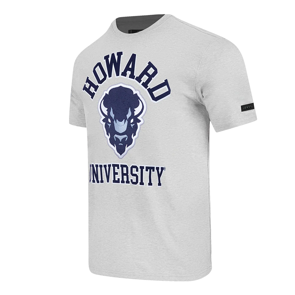 HOWARD UNIVERSITY CLASSIC MEN'S STACKED LOGO TEE (HEATHER GREY) - Image 2