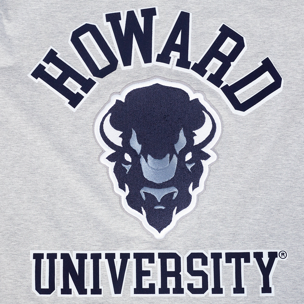 HOWARD UNIVERSITY CLASSIC MEN'S STACKED LOGO TEE (HEATHER GREY) - Image 5
