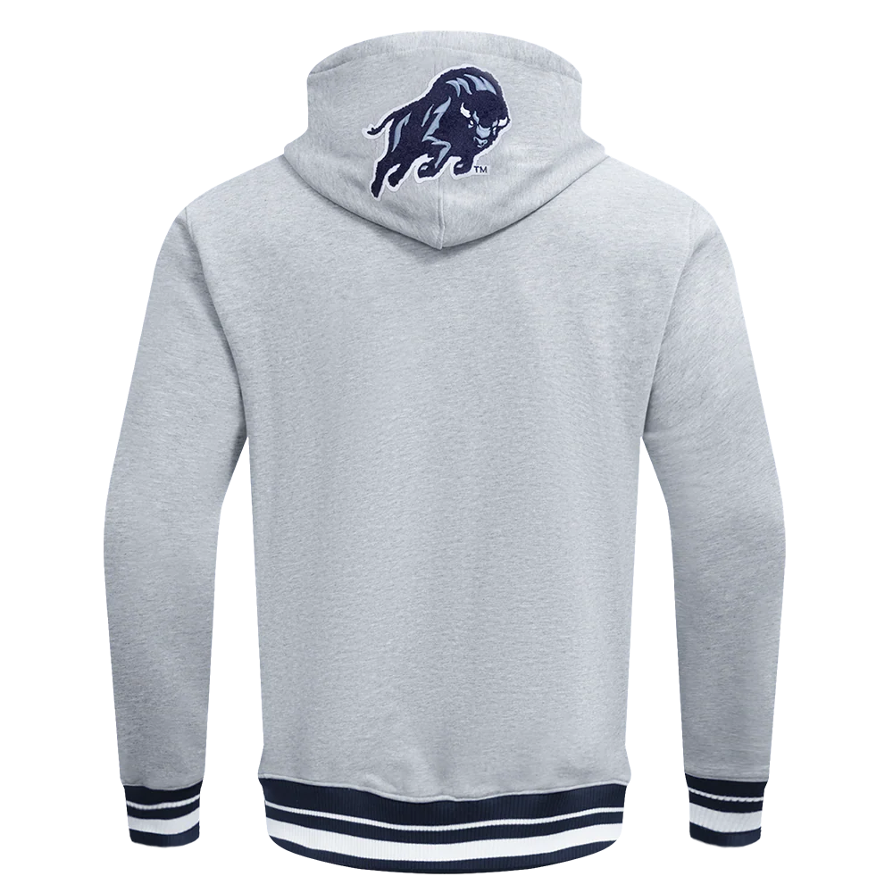 HOWARD UNIVERSITY CLASSIC MEN'S STACKED LOGO PO HOODIE (HEATHER GREY/MIDNIGHT NAVY) - Image 3