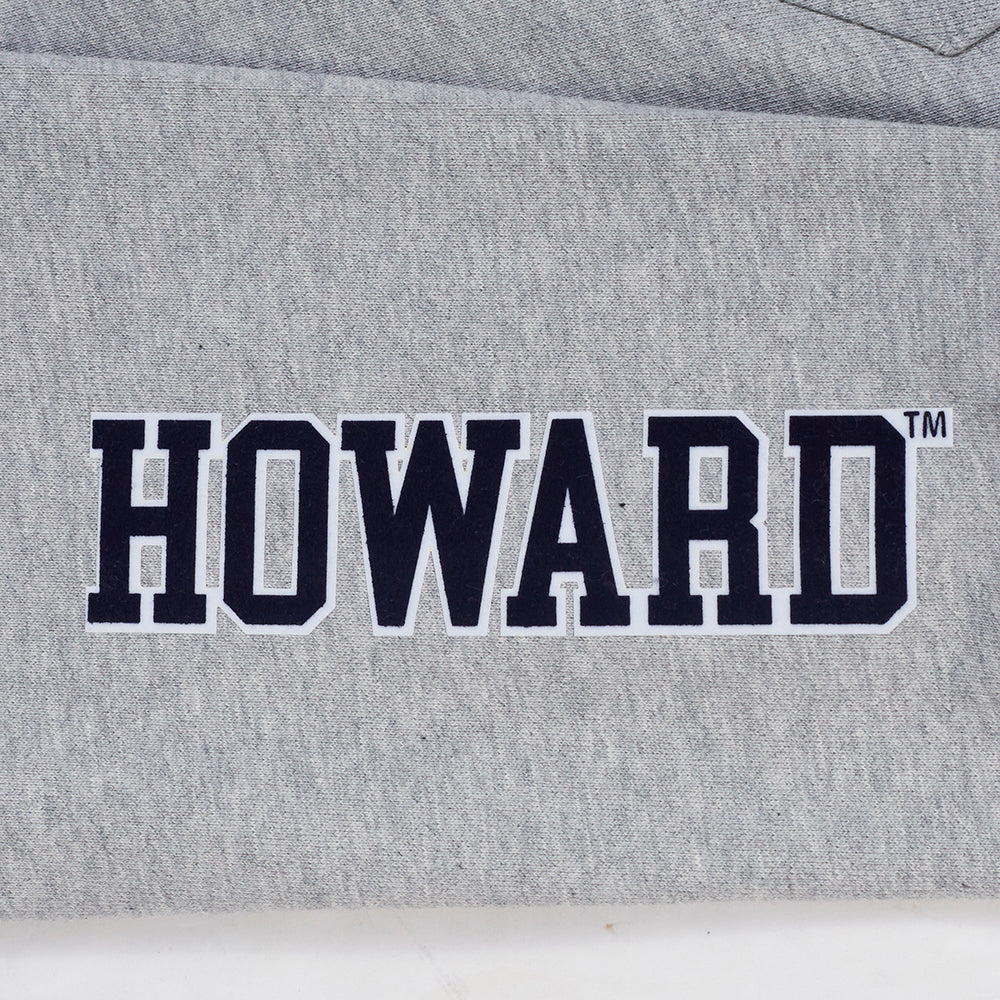 HOWARD UNIVERSITY CLASSIC MEN'S STACKED LOGO PO HOODIE (HEATHER GREY/MIDNIGHT NAVY) - Image 7