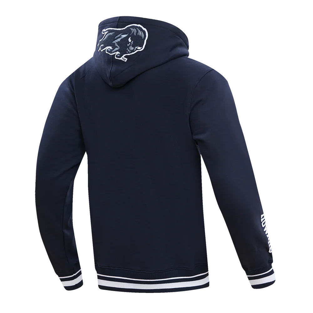 HOWARD UNIVERSITY CLASSIC MEN'S STACKED LOGO PULLOVER HOODIE (MIDNIGHT NAVY) - Image 2