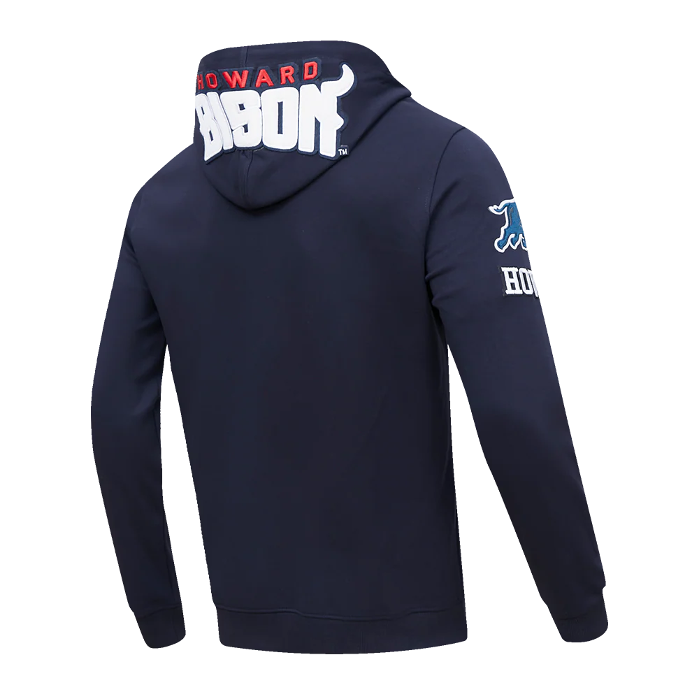 HOWARD UNIVERSITY CLASSIC MEN'S PULLOVER HOODIE (MIDNIGHT NAVY) - Image 3