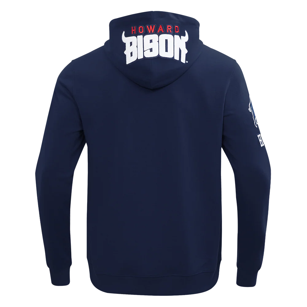 HOWARD UNIVERSITY CLASSIC MEN'S FULL ZIP PULLOVER HOODIE (MIDNIGHT NAVY) - Image 5
