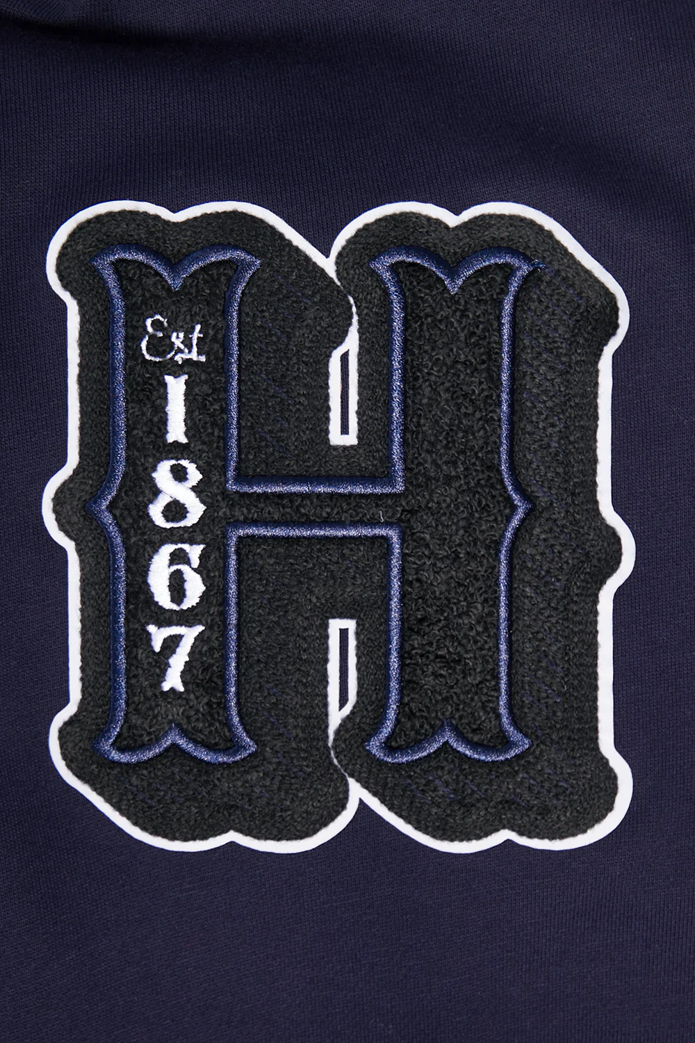 HOWARD UNIVERSITY VINTAGE VARSITY M FLC RIB PO HOODIE (MIDNIGHT NAVY) - Image 7