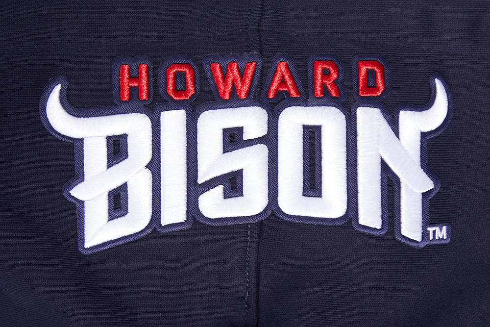 HOWARD UNIVERSITY VINTAGE VARSITY M FLC RIB PO HOODIE (MIDNIGHT NAVY) - Image 8