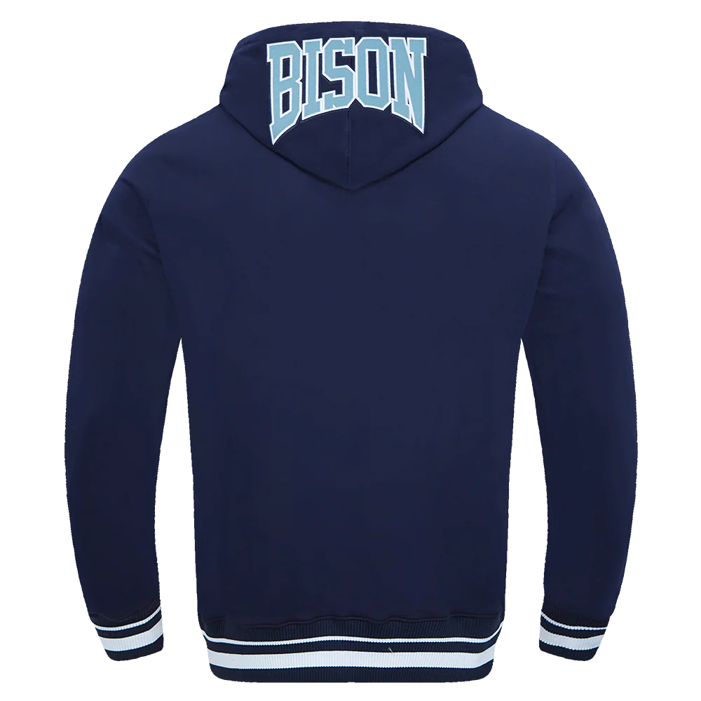 COLLEGE HOWARD UNIVERSITY CREST EMBLEM MEN'S RIB FLC PO HOODIE (MIDNIGHT NAVY) - Image 3