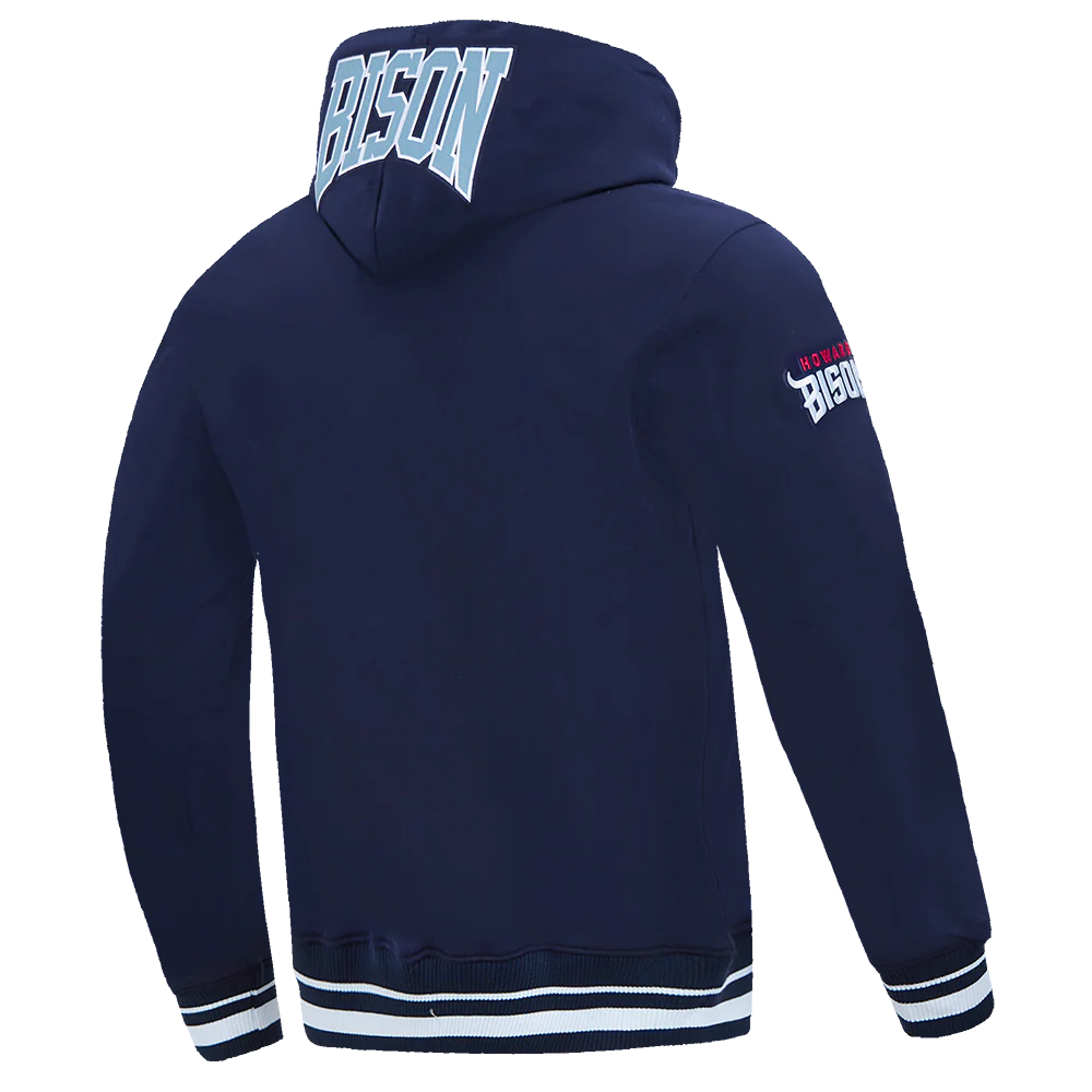 COLLEGE HOWARD UNIVERSITY CREST EMBLEM MEN'S RIB FLC PO HOODIE (MIDNIGHT NAVY) - Image 4