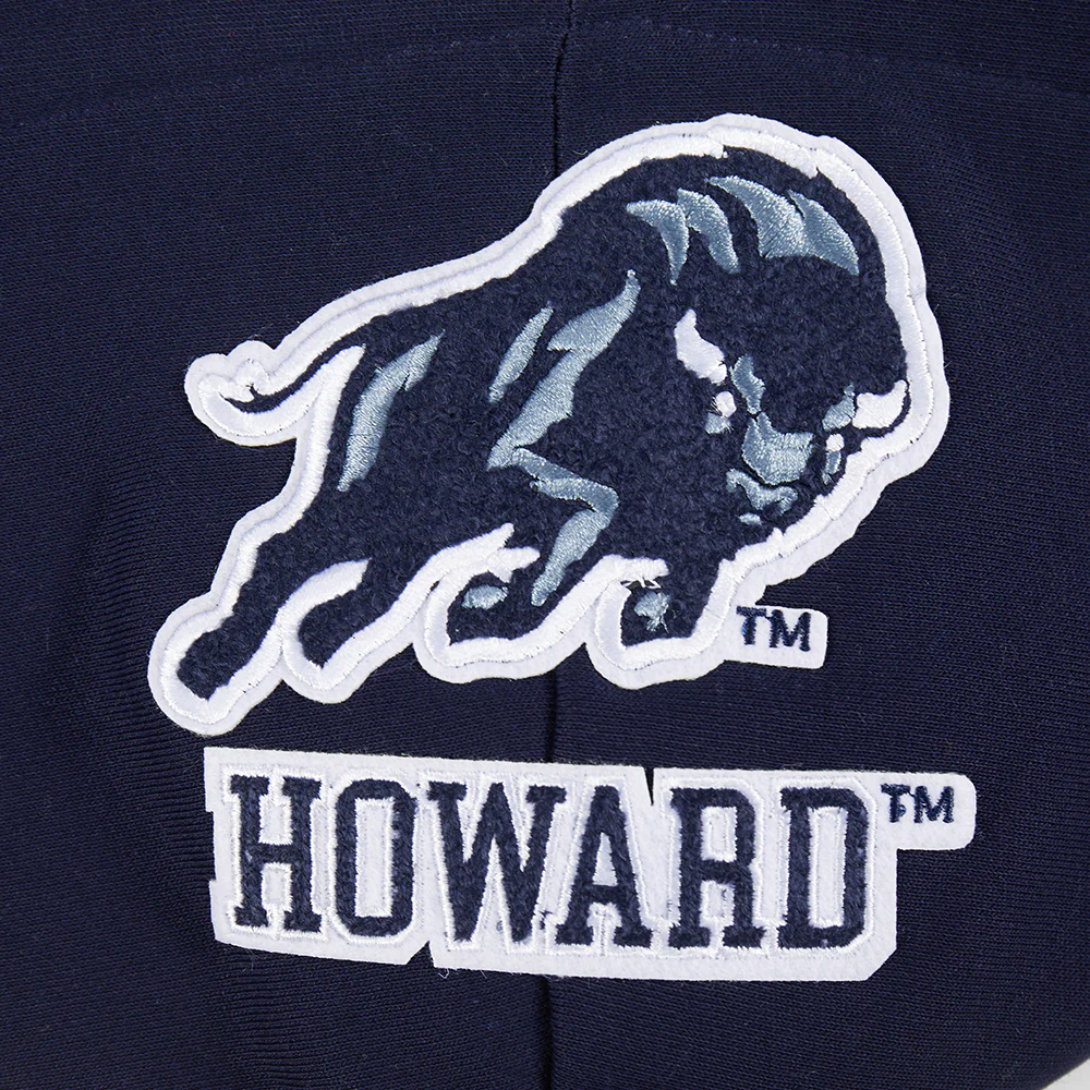 HOWARD UNIVERSITY CLASSIC WOMEN'S RIB CROPPED PULLOVER HOODIE (MIDNIGHT NAVY) - Image 7