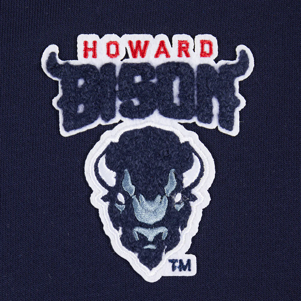 HOWARD UNIVERSITY CLASSIC WOMEN'S RIB CROPPED PULLOVER HOODIE (MIDNIGHT NAVY) - Image 8
