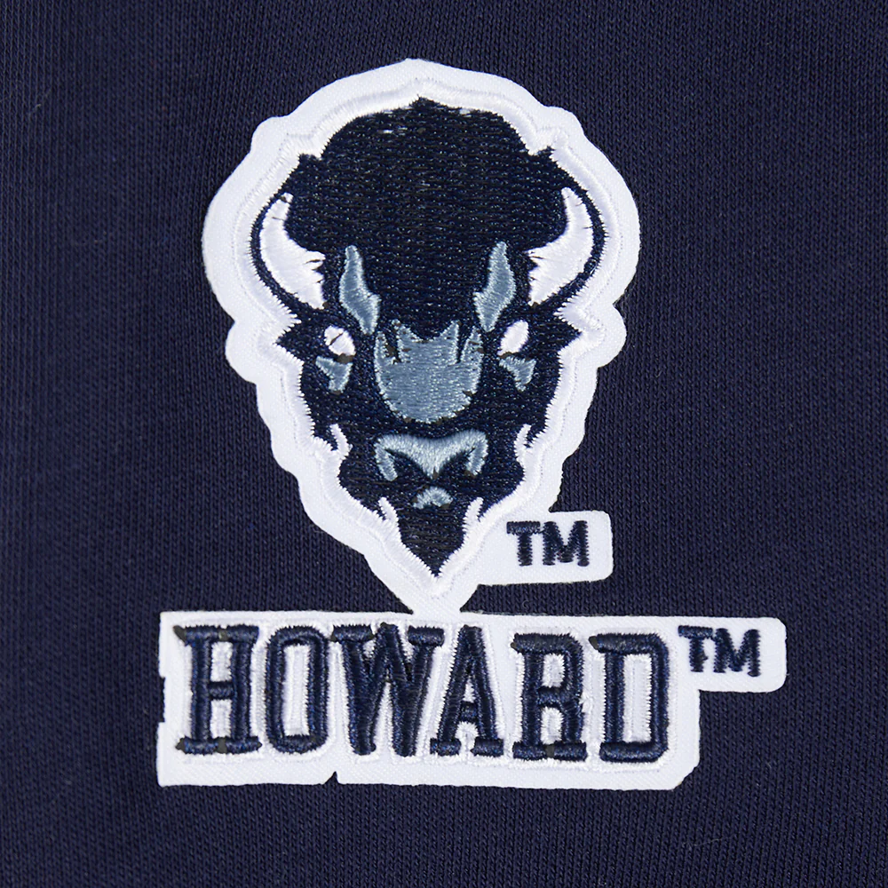 HOWARD UNIVERSITY CLASSIC WOMEN'S RIB CROPPED PULLOVER HOODIE (MIDNIGHT NAVY) - Image 9