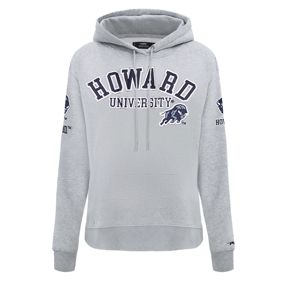 COLLEGE HOWARD UNIVERSITY CLASSIC WOMEN'S FLC PO HOODIE (HEATHER GREY)