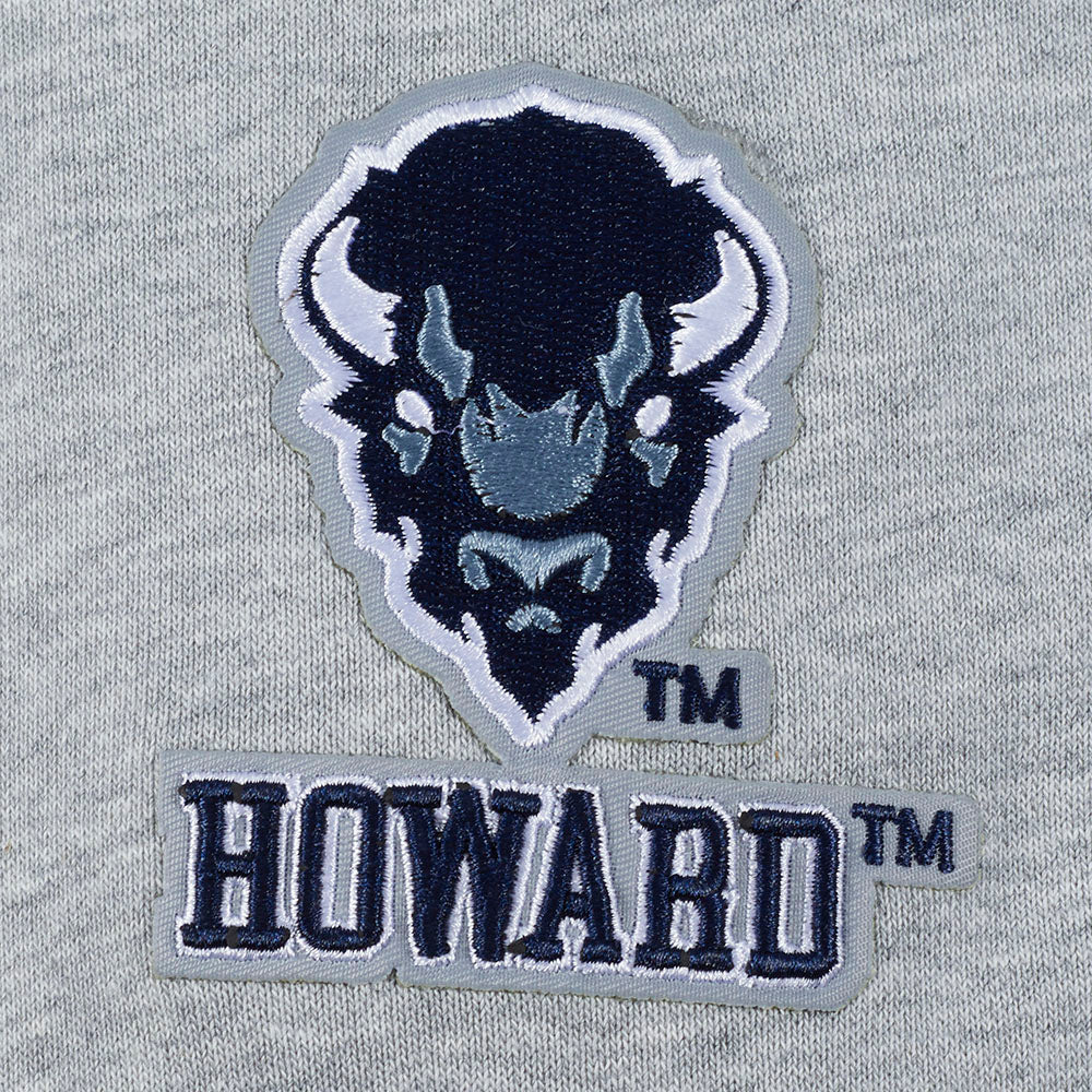 HOWARD UNIVERSITY CLASSIC WOMEN'S FLEECE CROPPED PULLOVER HOODIE (HEATHER GREY) - Image 6