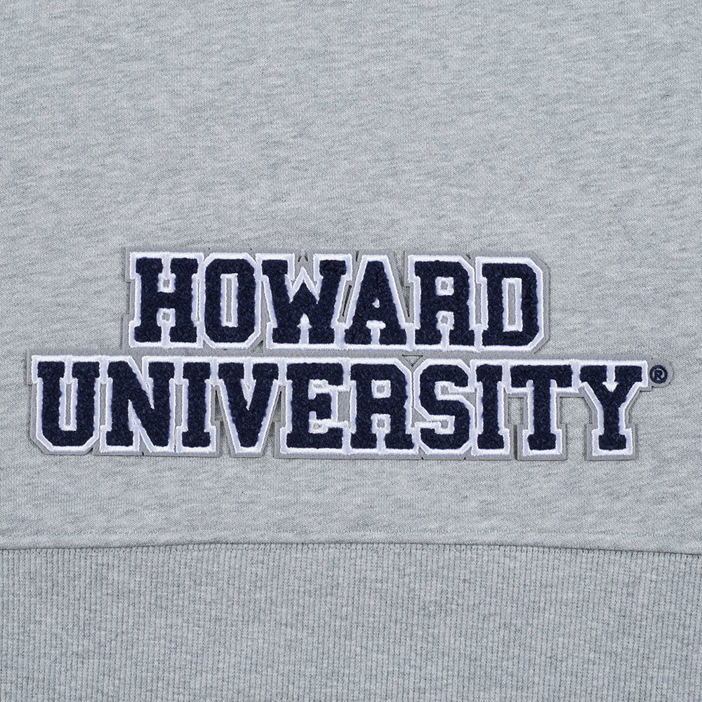 HOWARD UNIVERSITY CLASSIC WOMEN'S FLEECE CROPPED PULLOVER HOODIE (HEATHER GREY) - Image 7