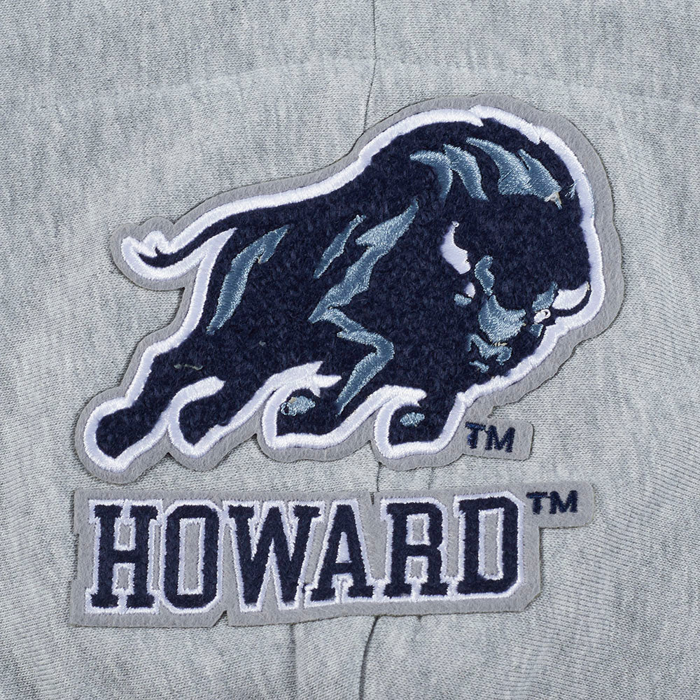 HOWARD UNIVERSITY CLASSIC WOMEN'S FLEECE CROPPED PULLOVER HOODIE (HEATHER GREY) - Image 8