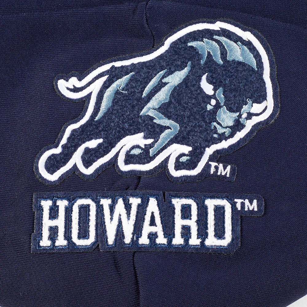 HOWARD UNIVERSITY CLASSIC WOMEN'S FLEECE CROPPED PULLOVER HOODIE (MIDNIGHT NAVY) - Image 10