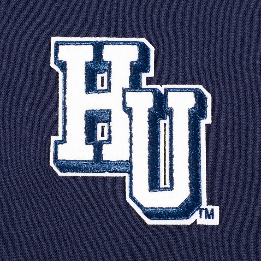 HOWARD UNIVERSITY CLASSIC WOMEN'S FLEECE CROPPED PULLOVER HOODIE (MIDNIGHT NAVY) - Image 7