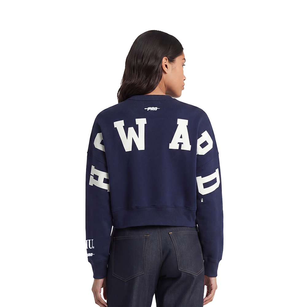 COLLEGE HOWARD UNIVERSITY WINGSPAN WOMEN'S FLC CREWNECK (MIDNIGHT NAVY)