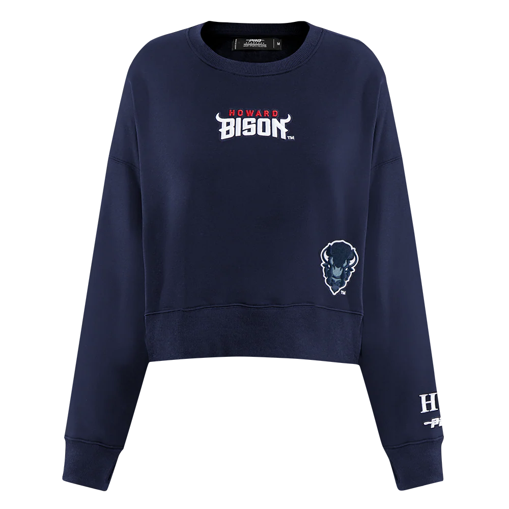 COLLEGE HOWARD UNIVERSITY WINGSPAN WOMEN'S FLC CREWNECK (MIDNIGHT NAVY) - Image 3