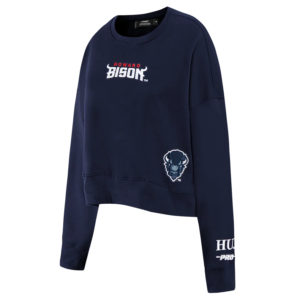 COLLEGE HOWARD UNIVERSITY WINGSPAN WOMEN'S FLC CREWNECK (MIDNIGHT NAVY) - Image 4